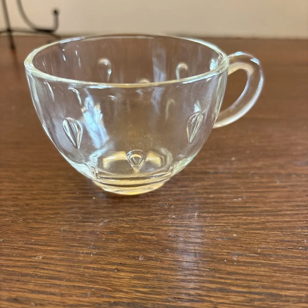 Vtg Hazel Atlas Glass Replacement Cup For Raindrop Snack‎ Plate MCM